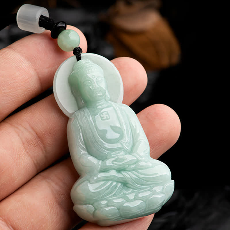 Buddha Stones Amitabha Boeddha Jade Amulet Compassie Ketting - image 12