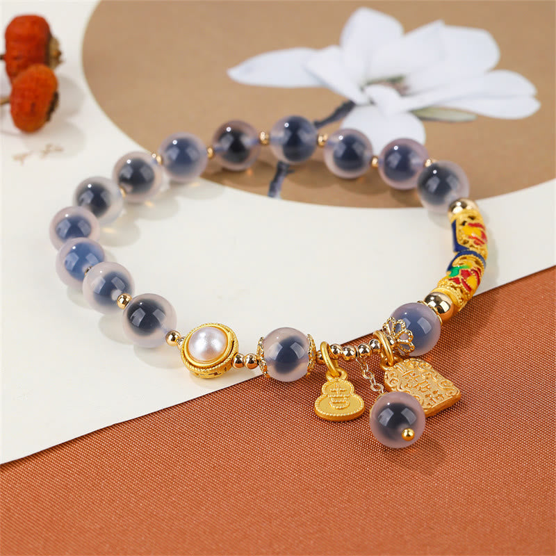 Buddha Stones Natuurlijke blauwe snoepagaat amulet Armband - image 4