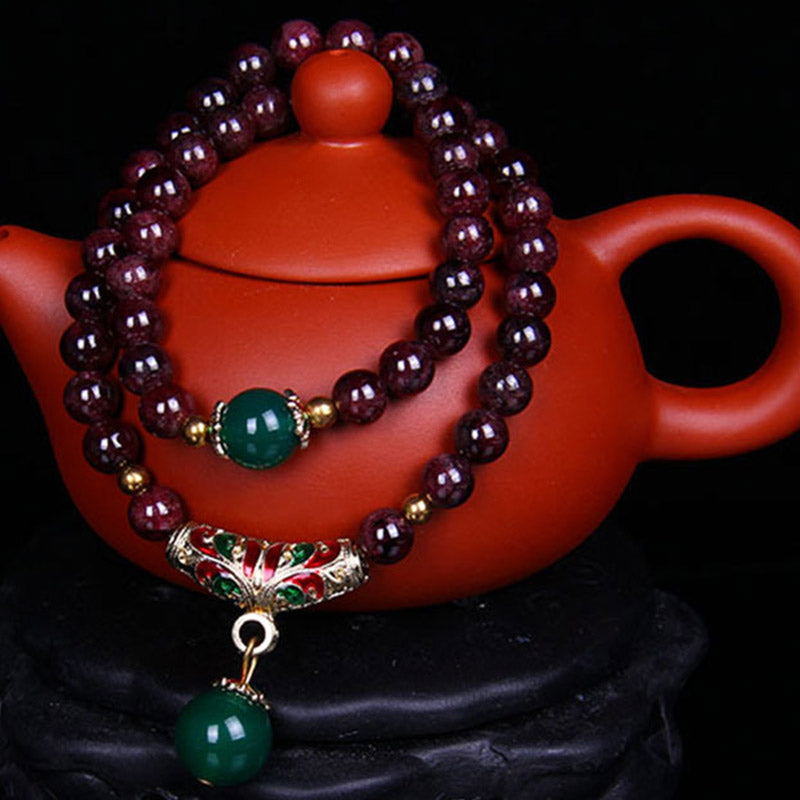 Buddha Stones Natuurlijke granaat Armband - image 8