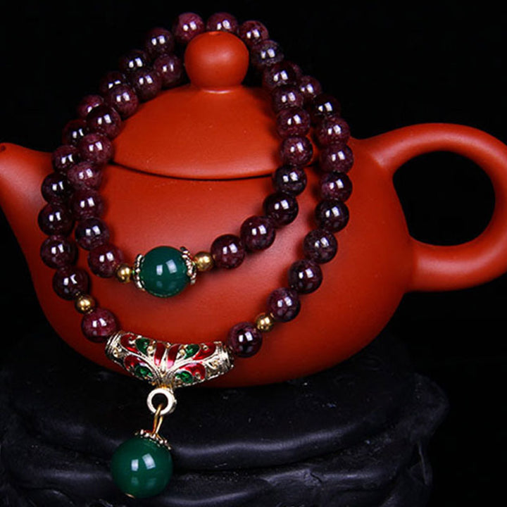 Buddha Stones Natuurlijke granaat Armband - image 8