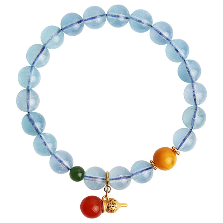 Buddha Stones Aquamarijn Rode Agaat Vredespompoen Armband - image 15