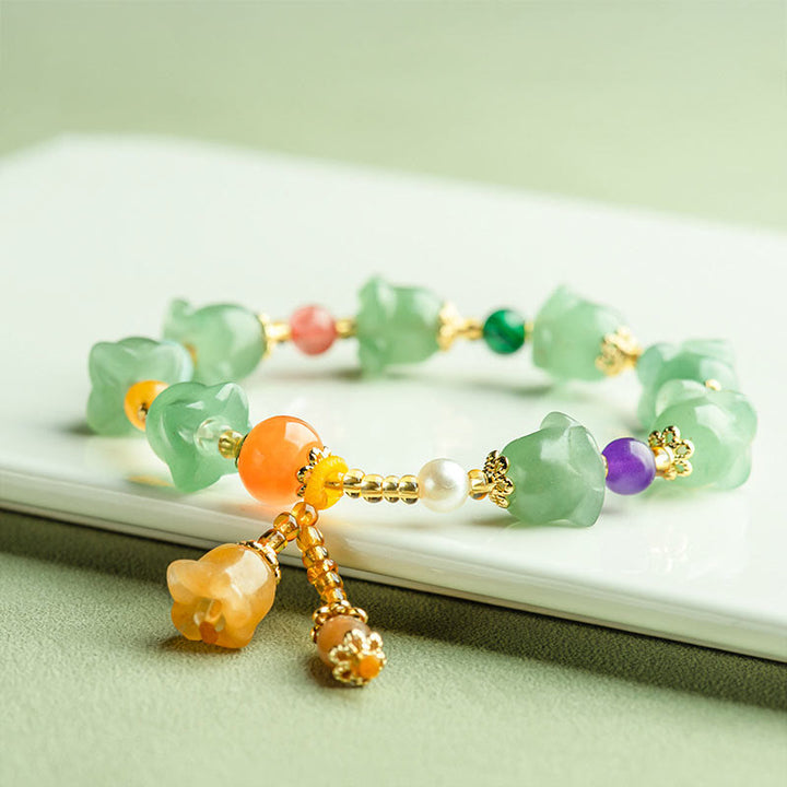 Buddha Stones Groene aventurijn magnolia bloem Armband - image 2