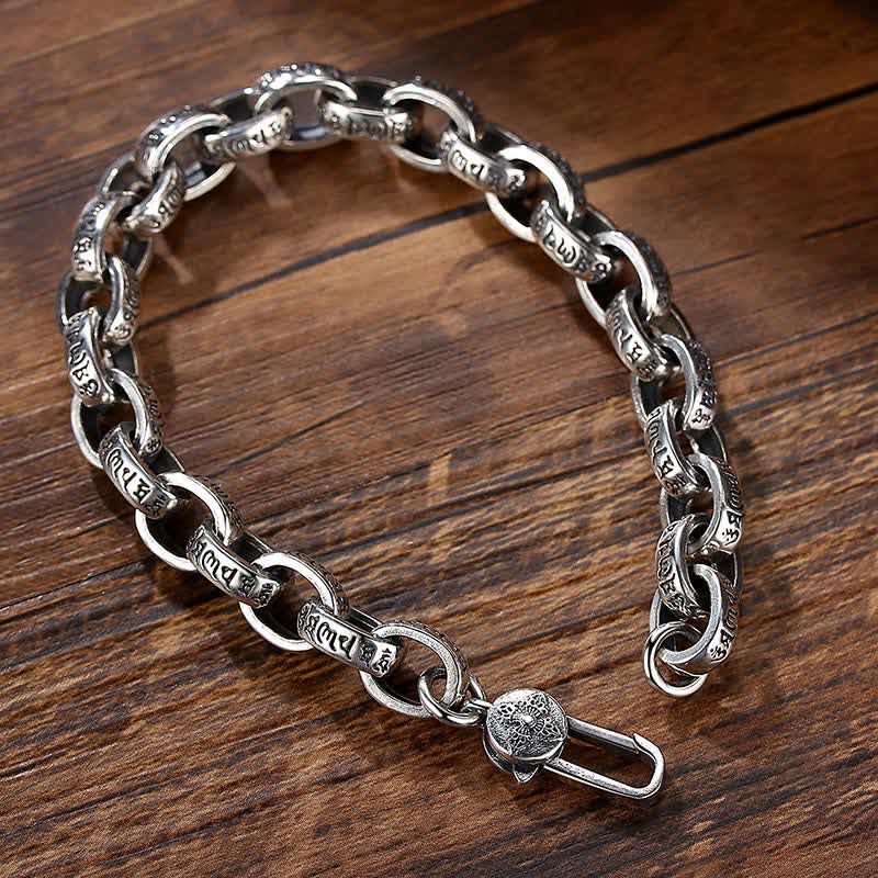Buddha Stones 925 Sterling Zilveren Om Mani Padme Hum Gegraveerde Bangle-armband - image 2