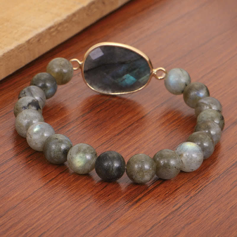 Buddha Stones Natuurlijke labradoriet maansteen Armband met helende kralen - image 6