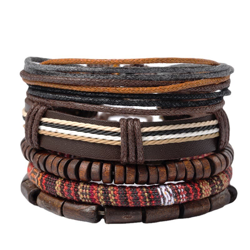Buddha Stones Wikkelarmband van henneptouw, houten kralen en Armband. - image 0