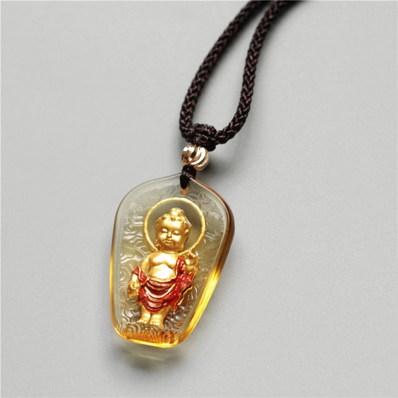 Buddha Stones Tibetaanse Boeddha Liuli Kristal Sereniteit Ketting - image 1