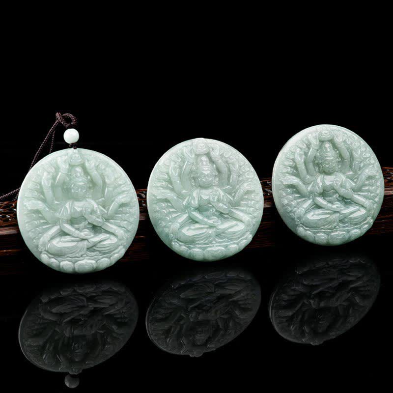 Buddha Stones Duizendhandige Kwan Yin Avalokitesvara Jade Ketting - image 7