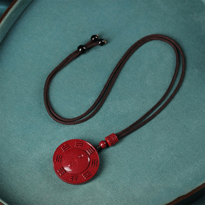 Buddha Stones Cinnaber Yin Yang Bagua zegen Ketting hanger - image 2