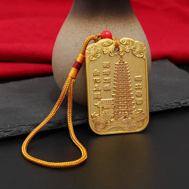 Buddha Stones Feng Shui geluksster Wenchang Pen Pagode Koi Vis Auto Hangdecoratie - image 11