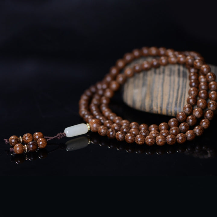 Buddha Stones 108 Mala kralen, rozenhout, jade, rustgevende Armband - image 7
