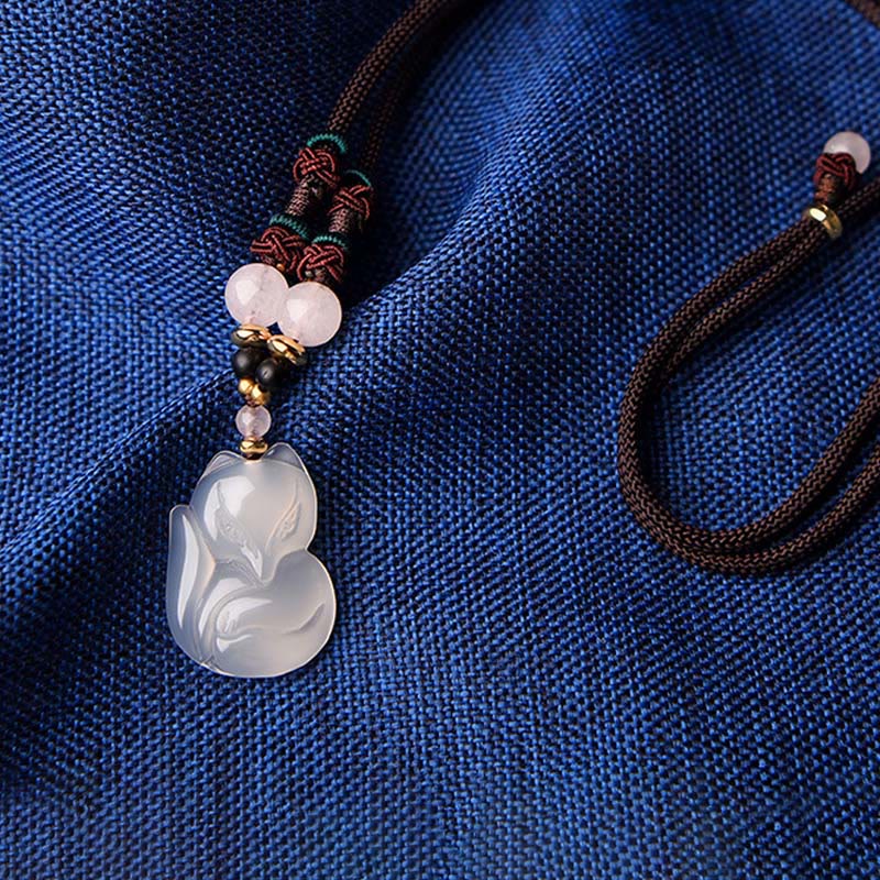 Buddha Stones Chalcedoon vos roze kristallen kraal harmonie Ketting hanger - image 7