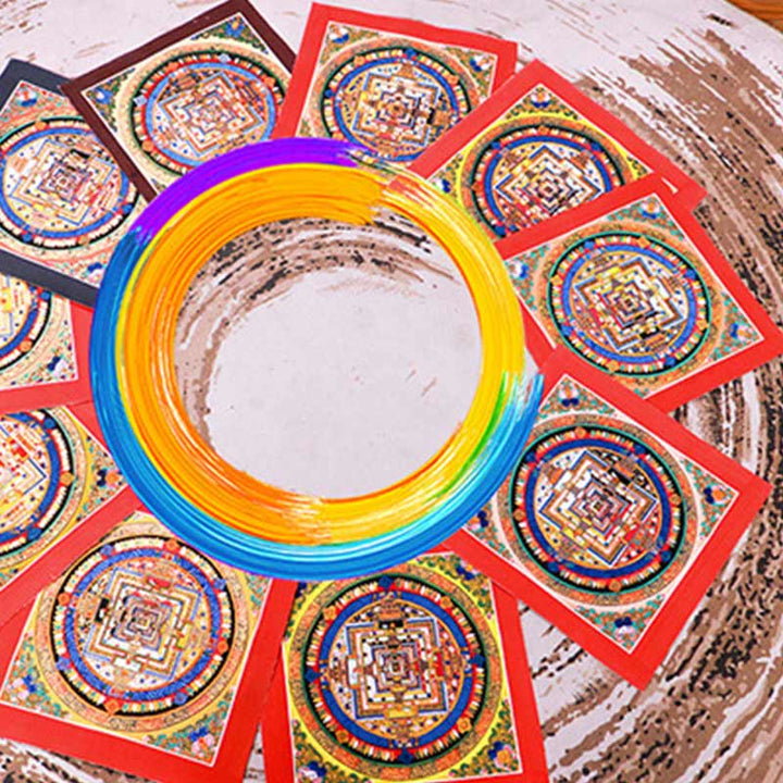 Buddha Stones Tibetaanse handgemaakte Thangka Mandala schilderij blind box met willekeurig kleurenpatroon - image 14