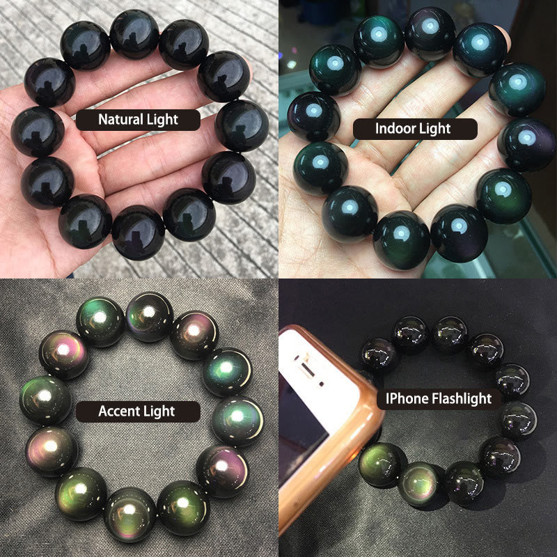 Buddha Stones Natuurlijke Armband van groene obsidiaan, symbool van rijkdom. - image 3
