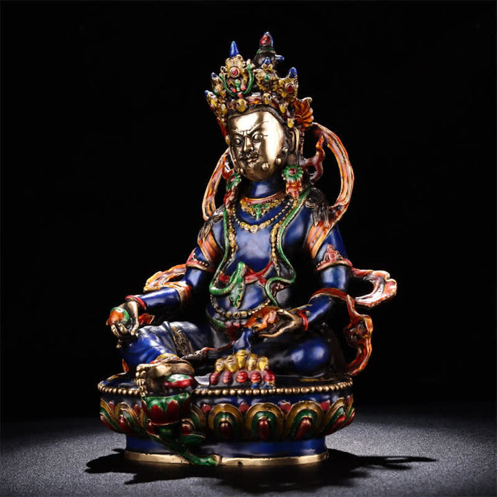 Buddha Stones Gele Jambhala Bodhisattva beeldje, Serenity koperen beeldje, woondecoratie - image 2
