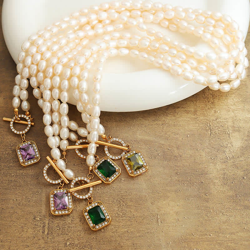 Parel Zirkoon Rijkdom Charm Ketting - image 9