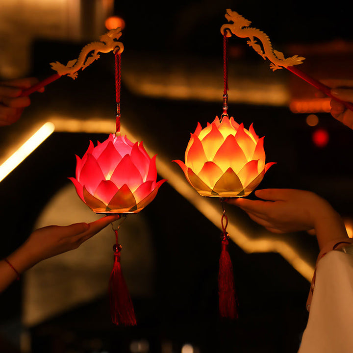 Buddha Stones DIY Lotusbloem Drakenlantaarn Kwastjes Lamp Decoratie - image 0