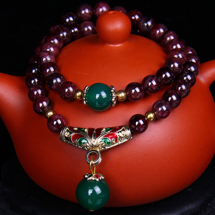 Buddha Stones Natuurlijke granaat Armband - 7mm granaat - image 0