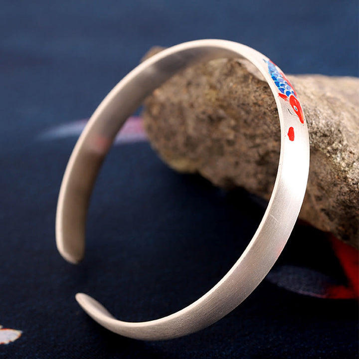 Buddha Stones 999 Bangle Zilveren Koi Vis Manchetarmband - image 5
