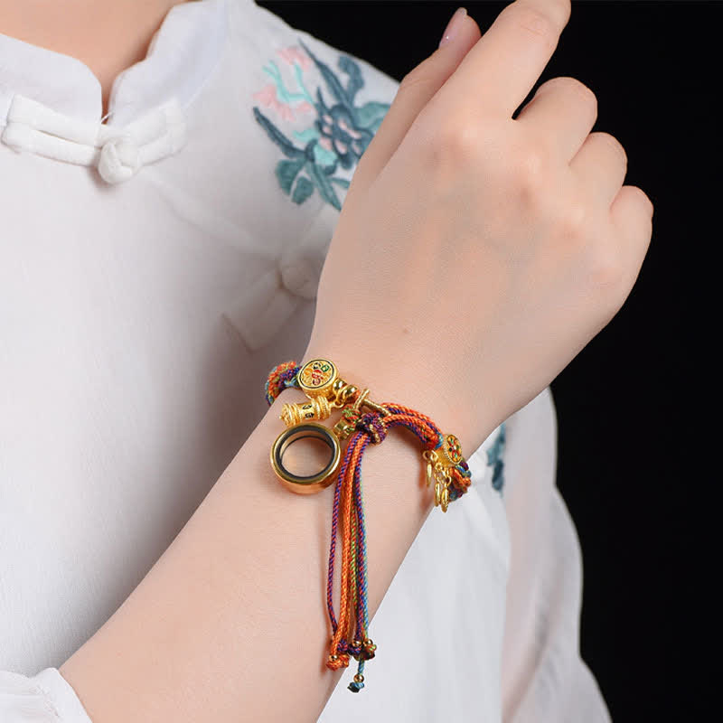 Buddha Stones Tibetaanse Om Mani Padme Hum dromenvanger geluk kleurrijke reïncarnatie knoop Armband - image 1