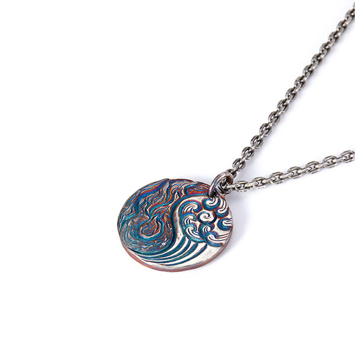 Buddha Stones Ketting van 990 sterling zilver met het Yin Yang-symbool voor water- en vuurbalans. - image 6