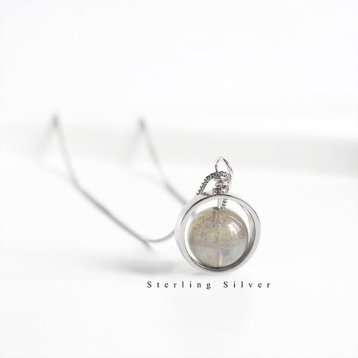 Buddha Stones 925 Sterling Zilveren Maansteen Liefde Planeet Draaibare Ketting - image 7