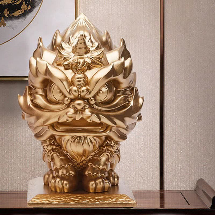 Buddha Stones Leeuwenbeeld van hars ter decoratie van huis en kantoor - image 7