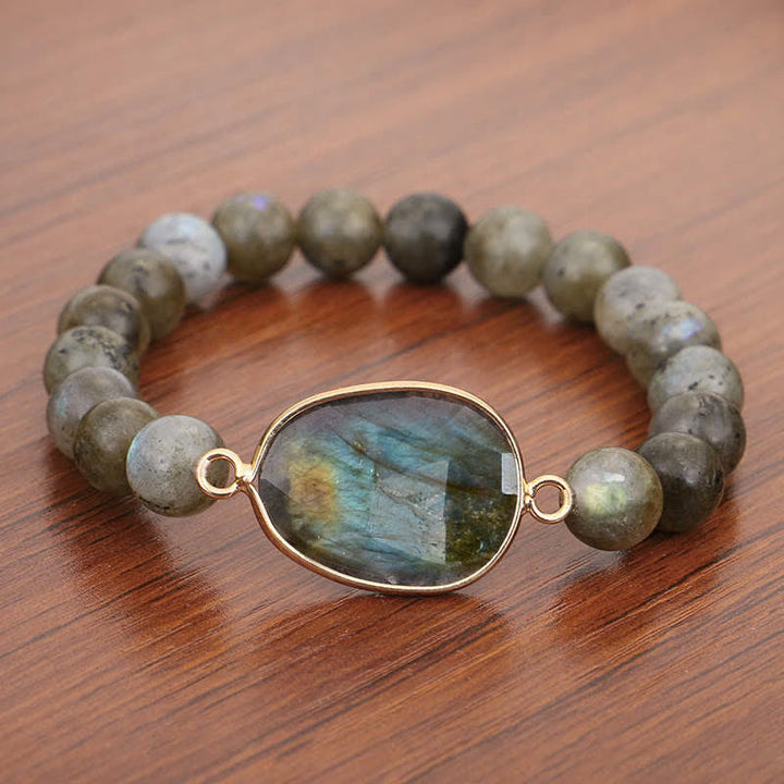 Buddha Stones Natuurlijke labradoriet maansteen Armband met helende kralen - image 4