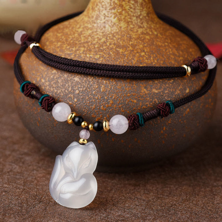 Buddha Stones Chalcedoon vos roze kristallen kraal harmonie Ketting hanger - Chalcedoon (Positieve♥Harmonie) - image 0