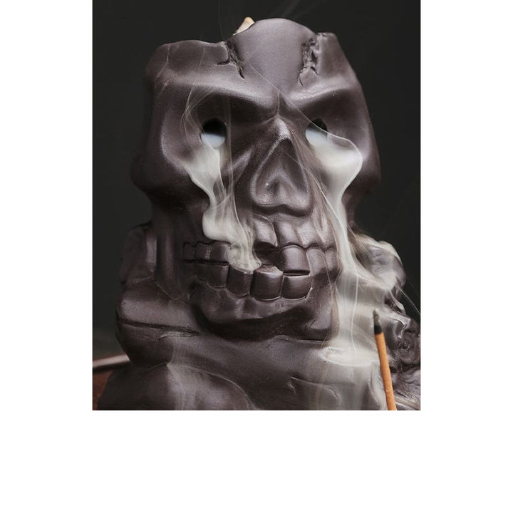 Buddha Stones Halloween schedelhoofd paarse klei Wierook decoratie - image 4