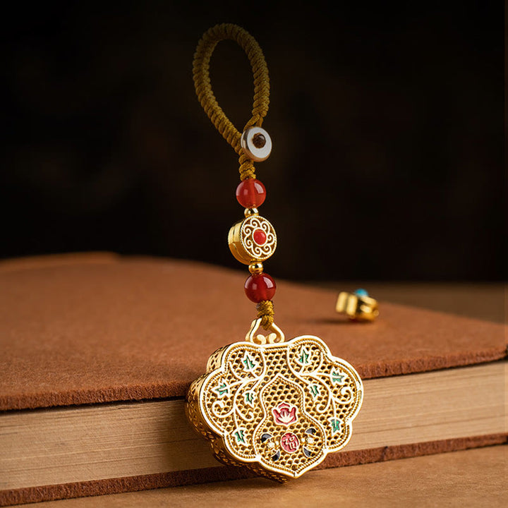 Buddha Stones Sleutelhanger met gelukssymbool en slotje van het Fu-personage. - image 8