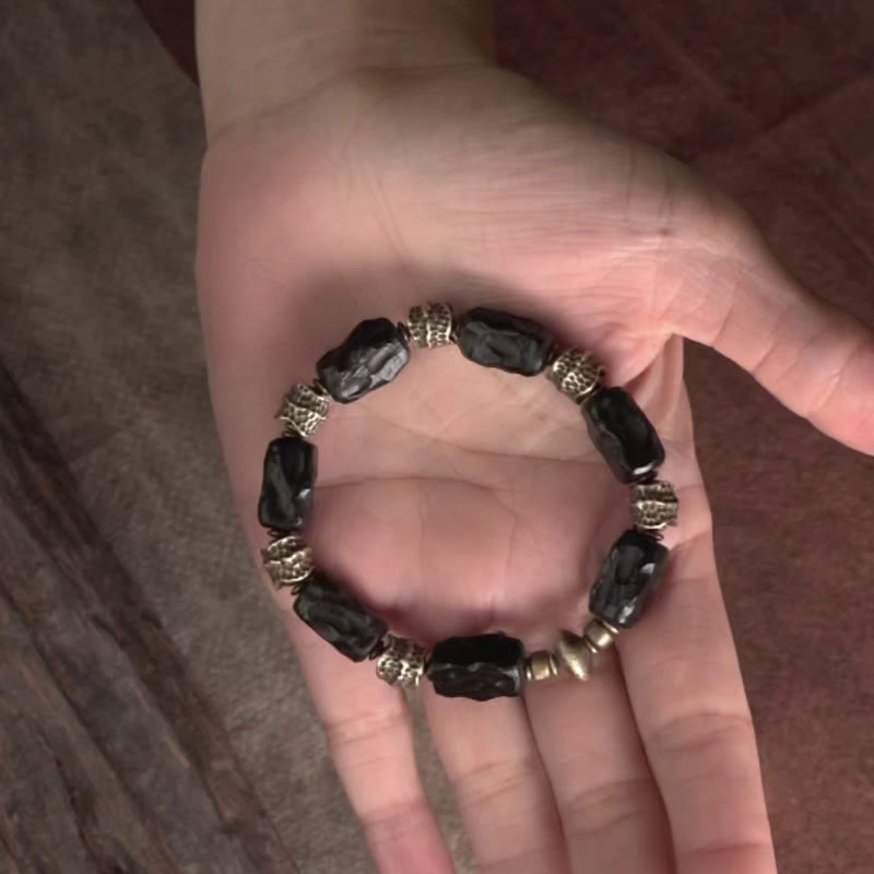 Buddha Stones Tibetaanse Armband van ebbenhout en koper, symbool voor rust en vrede. - image 8