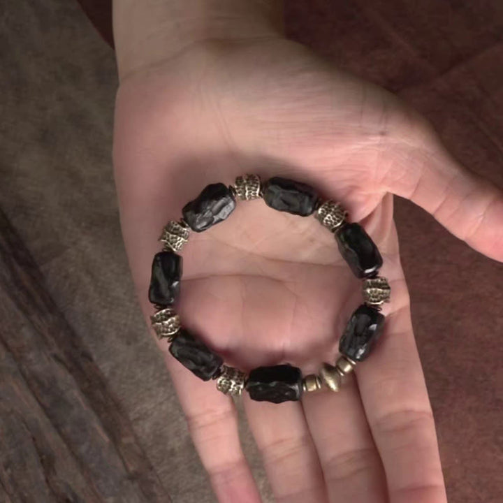 Buddha Stones Tibetaanse Armband van ebbenhout en koper, symbool voor rust en vrede. - image 8