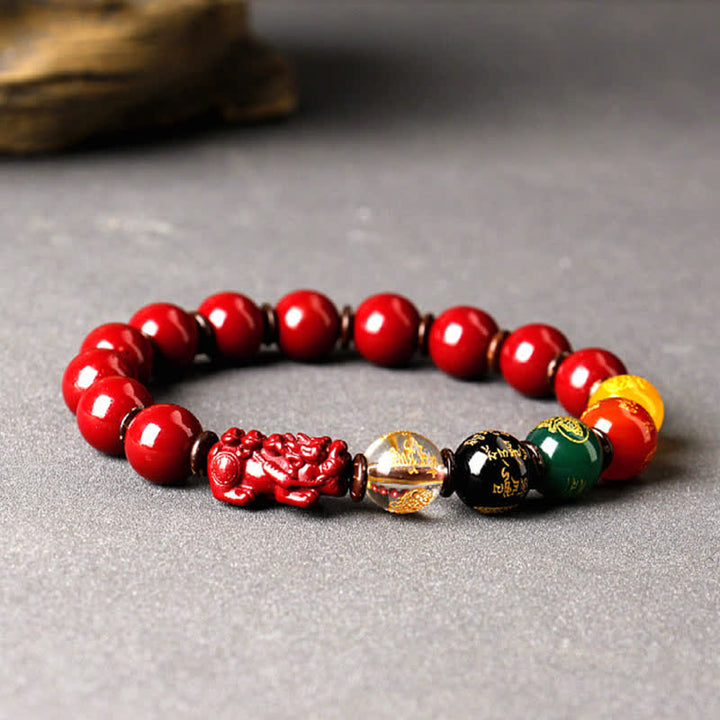 Buddha Stones God van de Rijkdom Cinnabar PiXiu Armband - image 3