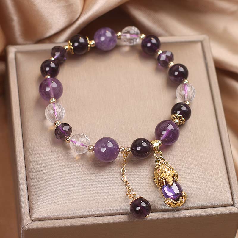 Buddha Stones Natuurlijke amethist PiXiu helende Armband - image 4