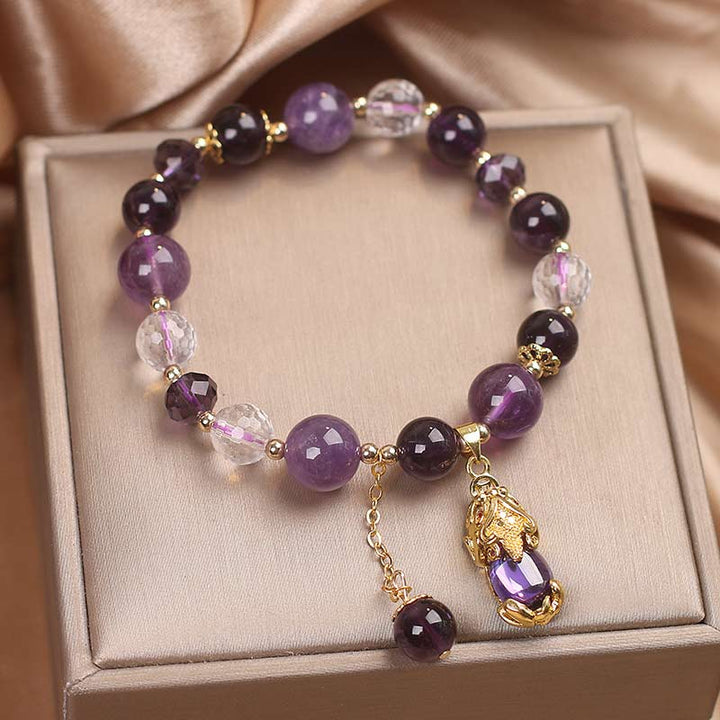 Buddha Stones Natuurlijke amethist PiXiu helende Armband - image 4