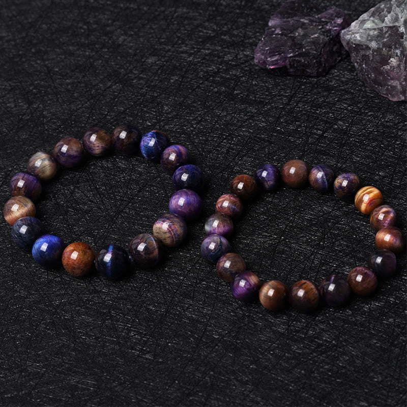 Buddha Stones Natuurlijke paarse tijgeroog Armband - image 1