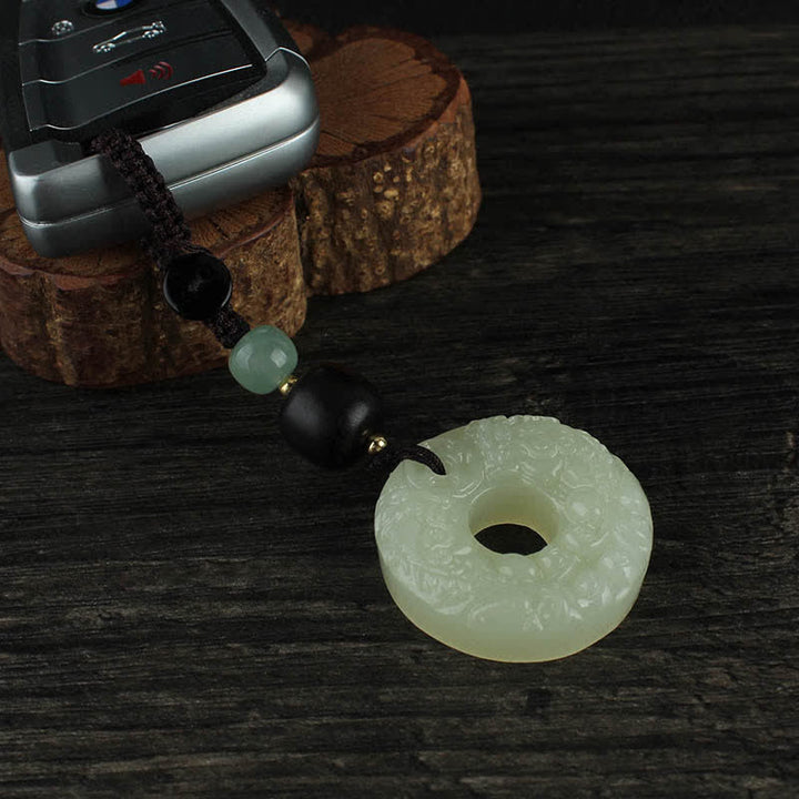 Buddha Stones PiXiu Jade Vredesgesp Sleutelhanger voor Overvloed en Rijkdom - image 12