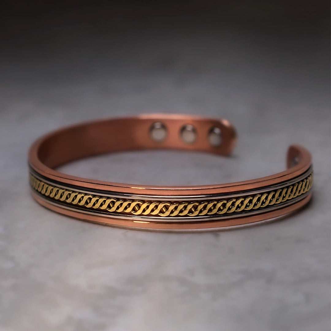 Buddha Stones Verstelbare Manchetarmband/ Bangle met Ring koperen balans - Armband - image 0