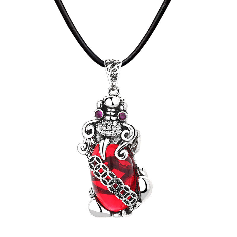 Buddha Stones PiXiu Garnet Koperen Munt Ketting Hanger - image 7