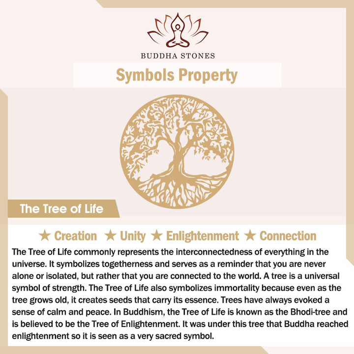 Buddha Stones De Levensboom Ronde Patroon Bangle-armband van Eenheid Legering, Elastisch - image 4