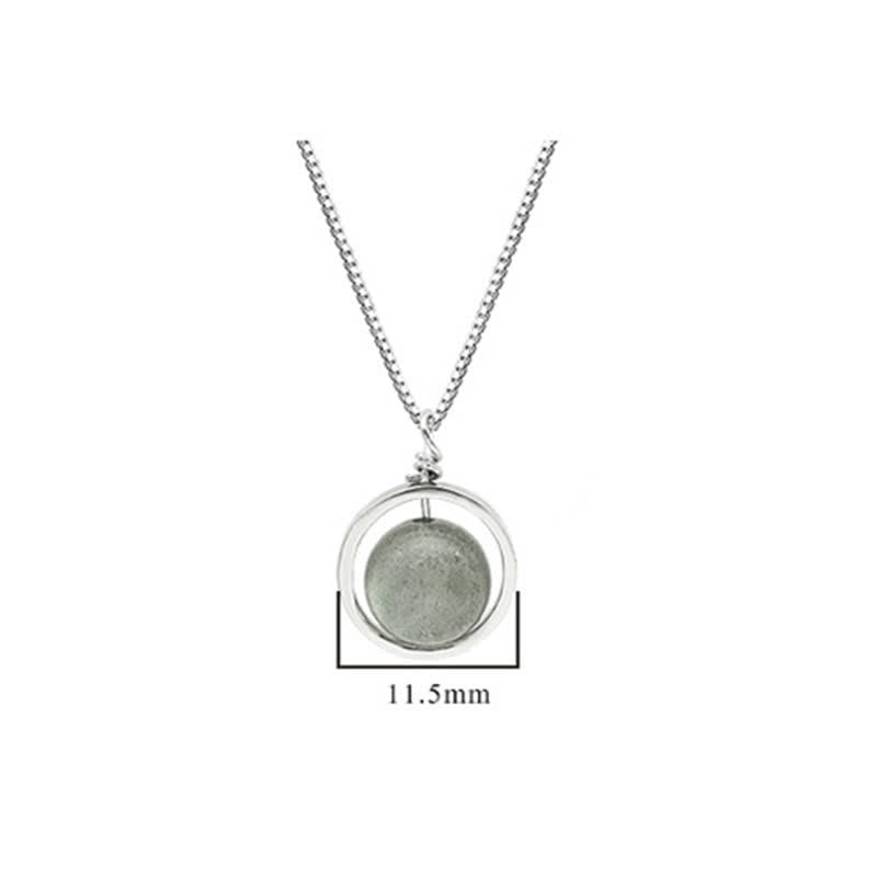 Buddha Stones 925 Sterling Zilveren Maansteen Liefde Planeet Draaibare Ketting - image 12