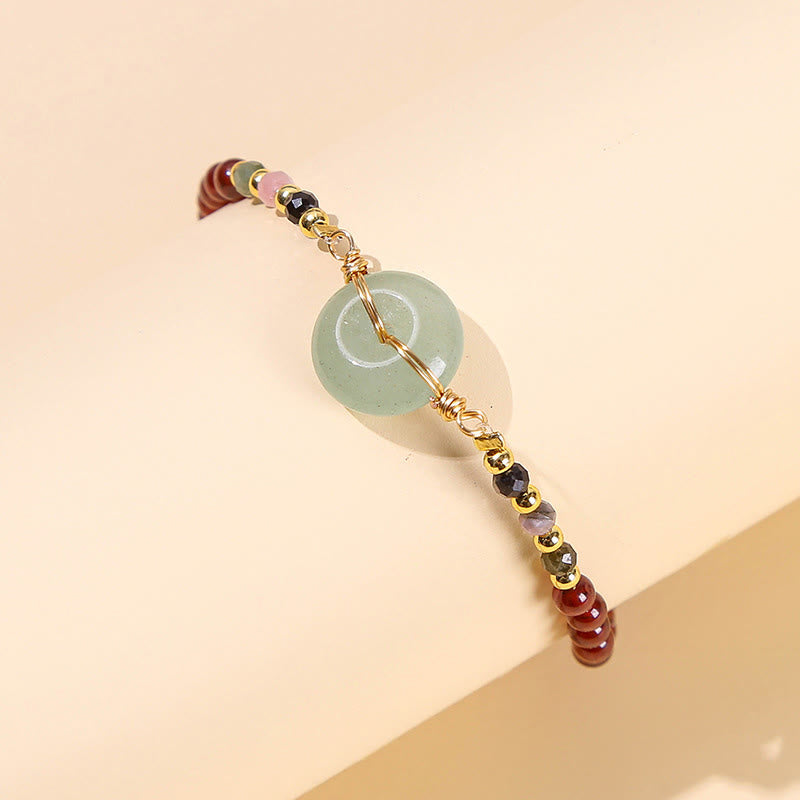 Buddha Stones Natuurlijke granaat vredesgesp kraal kalm Armband - image 1