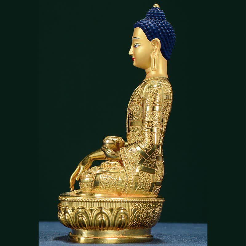 Buddha Stones Boeddha Shakyamuni beeldje, verlichting, koperen beeldje, huisgeschenk, decoratie - image 2