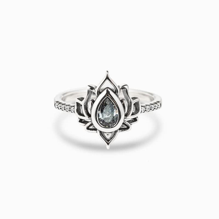 Buddha Stones Sterling zilveren lotus zirkoon zegenende Ring - image 3