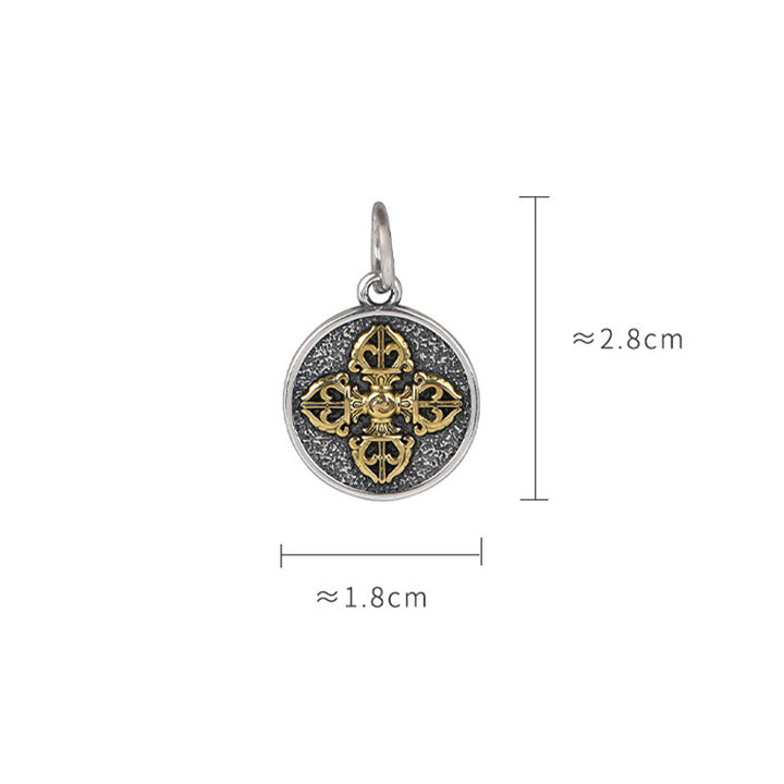 Buddha Stones 925 Sterling Zilveren Dubbele Dorje Vajra Ketting - image 10