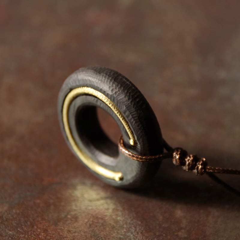 Buddha Stones Zen cirkel ebbenhouten Ketting - image 9