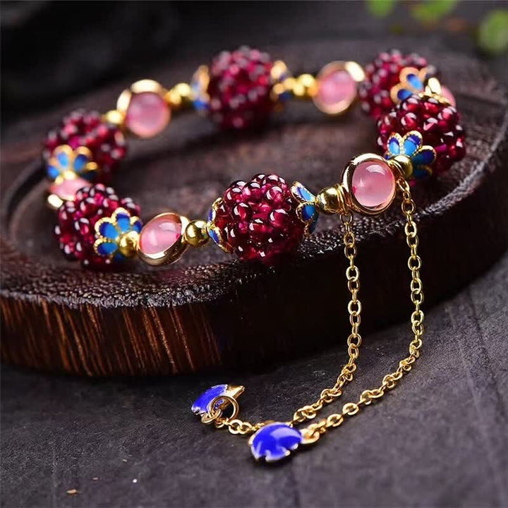 Buddha Stones Tibetaanse granaat Armband voor rust en ontspanning - image 7