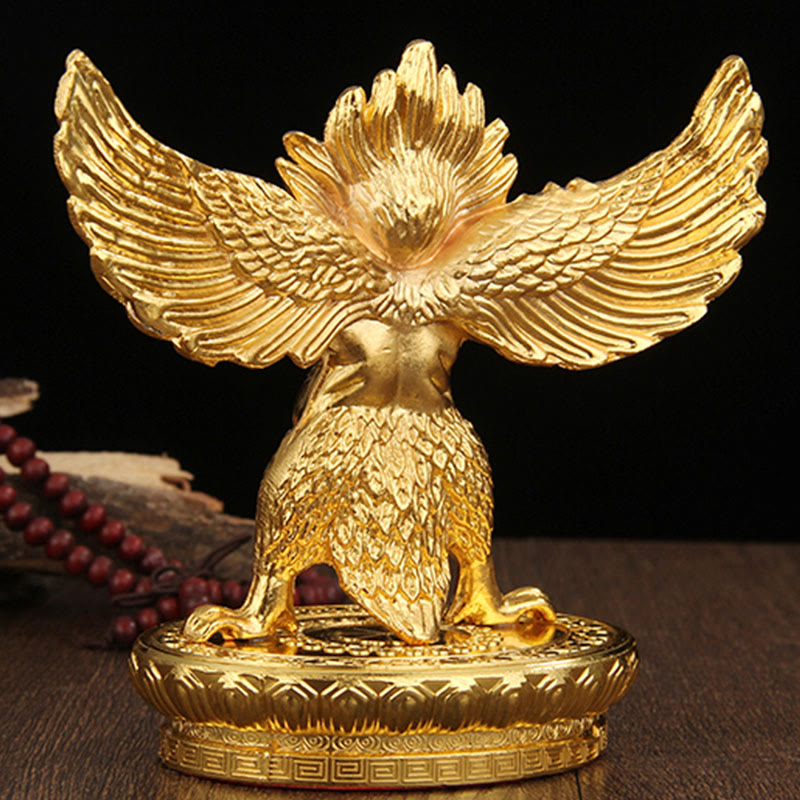 Buddha Stones Tibetaans gouden Garuda vogel legering bescherming huisdecoratie - image 7