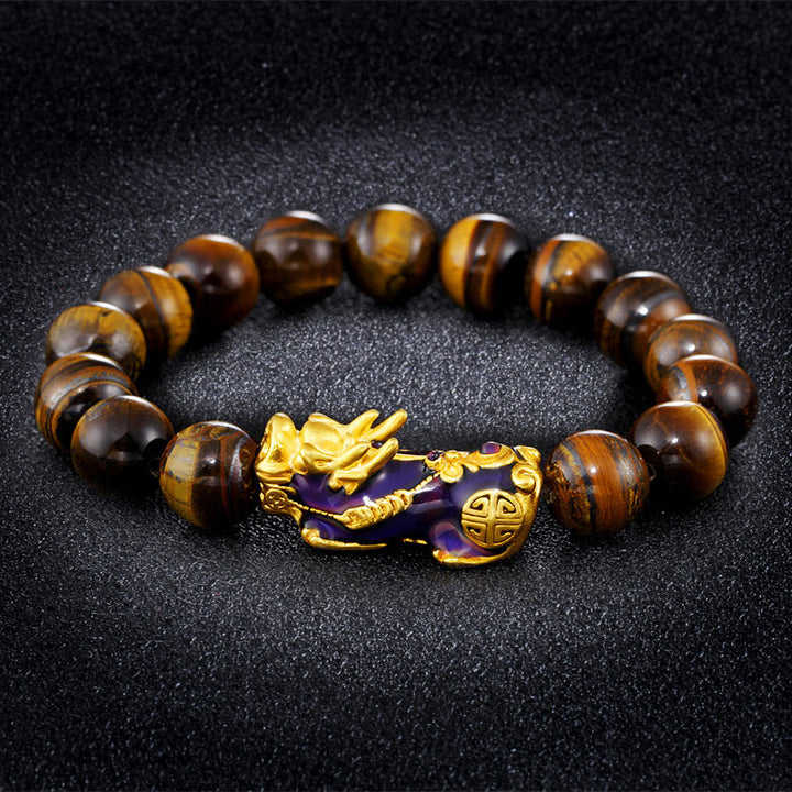 Buddha Stones Tibetaanse handgemaakte Feng Shui- Armband met tijgeroogmotief - image 1