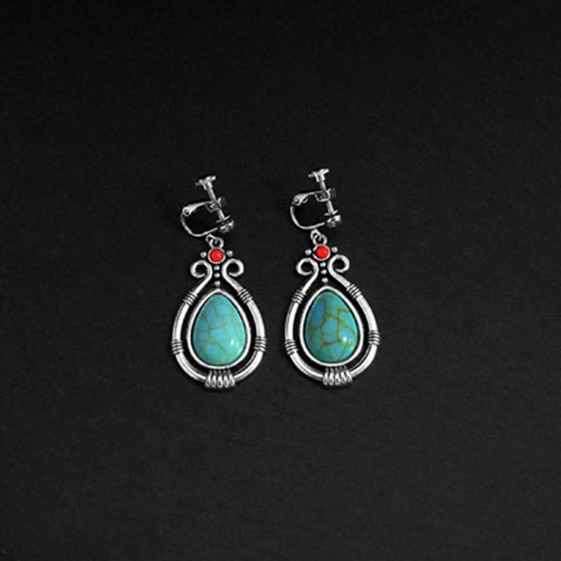 Tibetaanse vintage turquoise waterdruppel oorbellen met Oorbellen - image 12